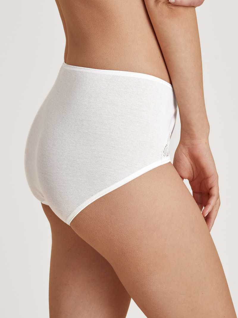 Calida Cotton Desire Midi Brief Unterwäsche Damen Weiss | 26093-ERCN