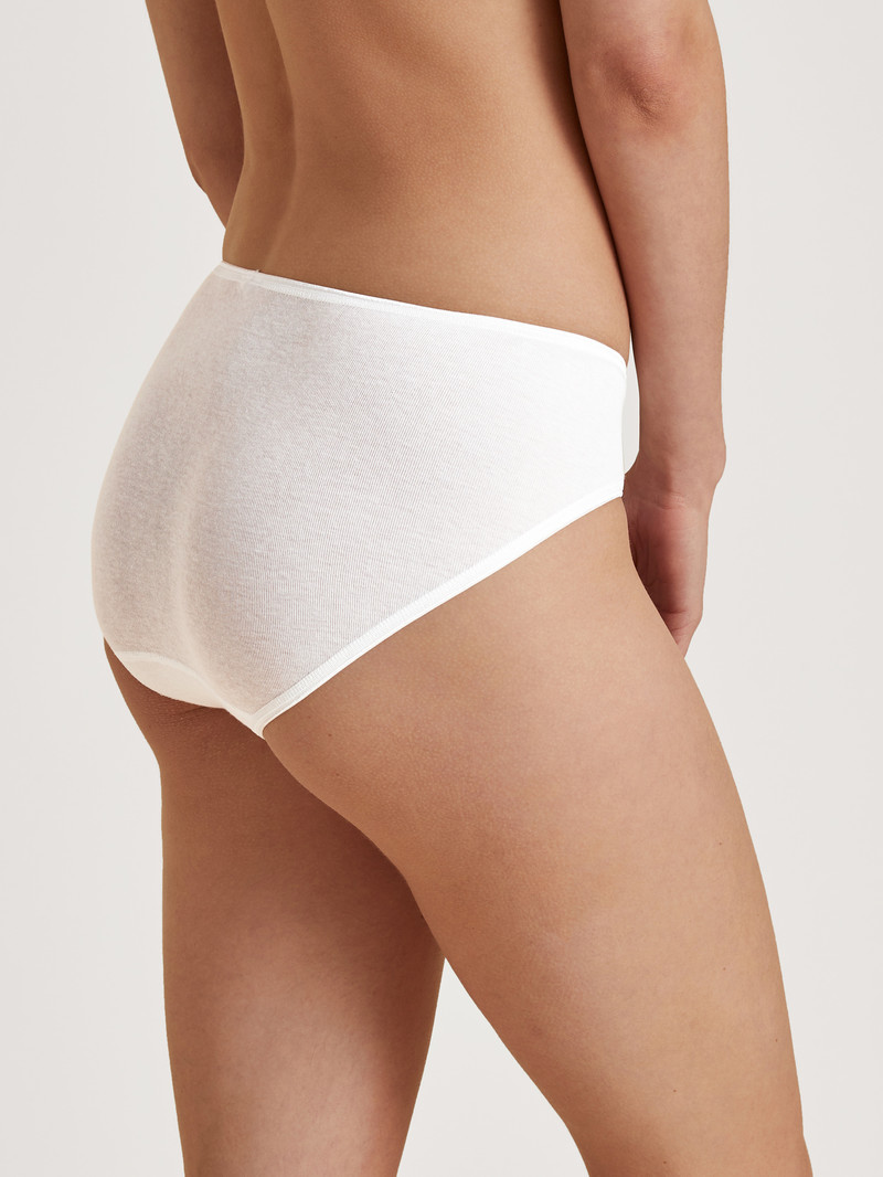 Calida Cotton Desire Mini Brief Unterwäsche Damen Weiss | 60724-MQZE