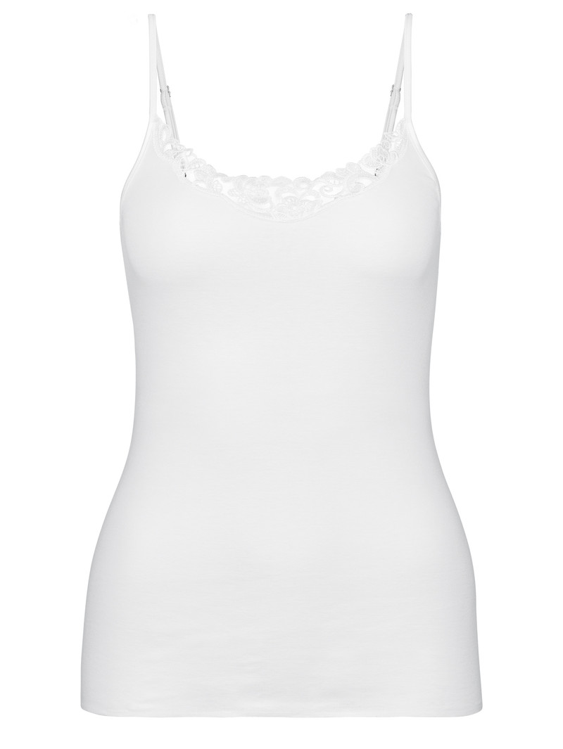 Calida Cotton Desire Spaghetti Top Unterwäsche Damen Weiss | 69078-KNJY