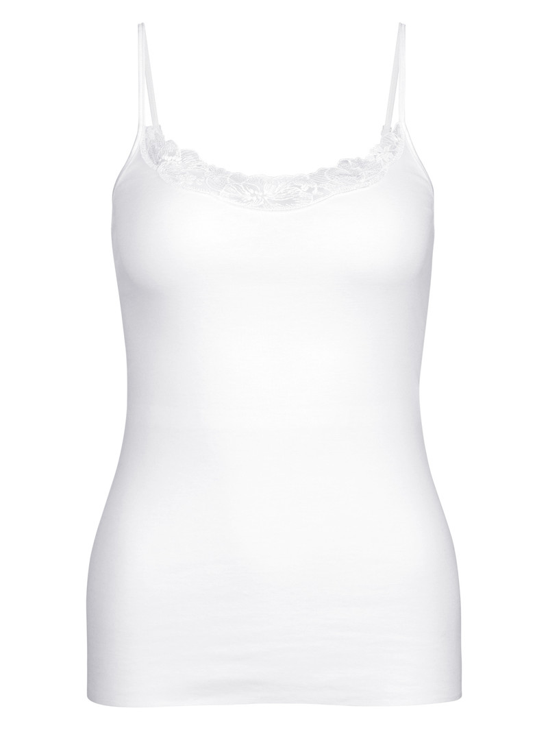 Calida Cotton Desire Spaghetti Top Unterwäsche Damen Weiss | 70324-SCBD