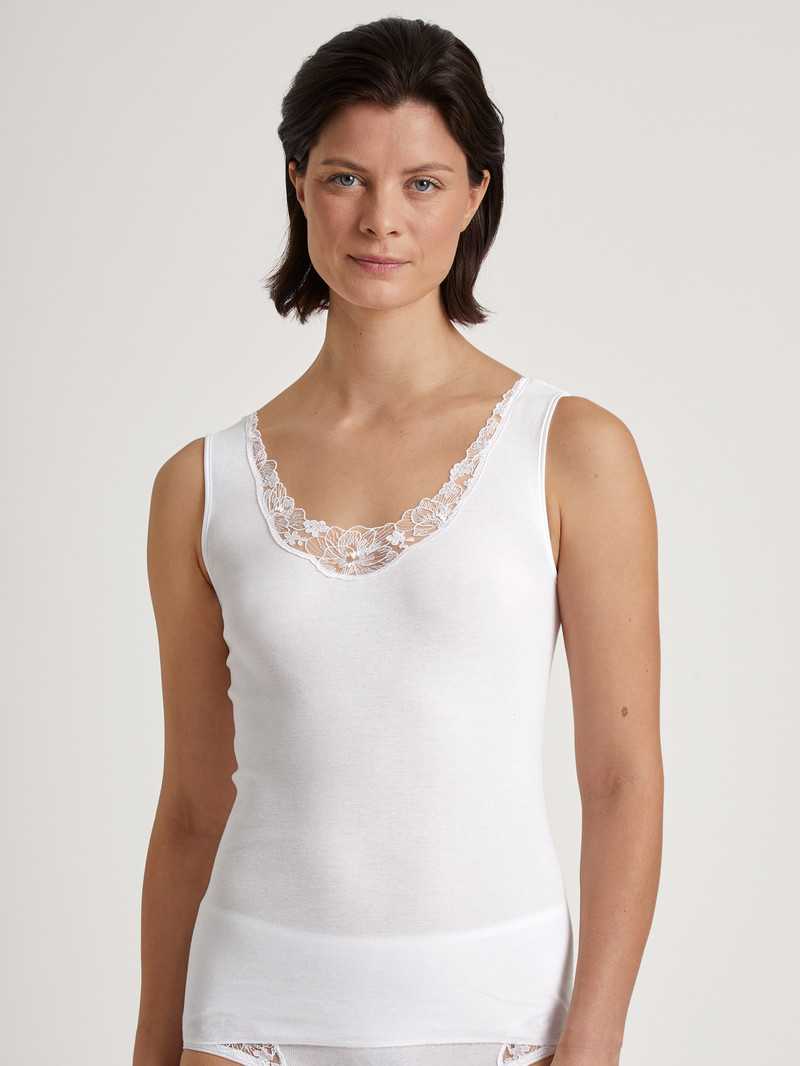 Calida Cotton Desire Tank Top Unterwäsche Damen Weiss | 43078-OWET