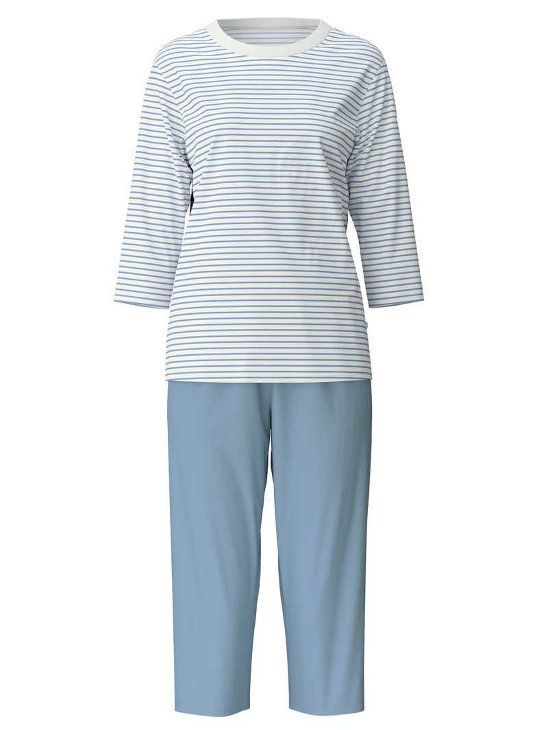 Calida Cotton Stripes 3/4 Pyjama Nachtwäsche Damen Endless Sky | 13582-IWUC