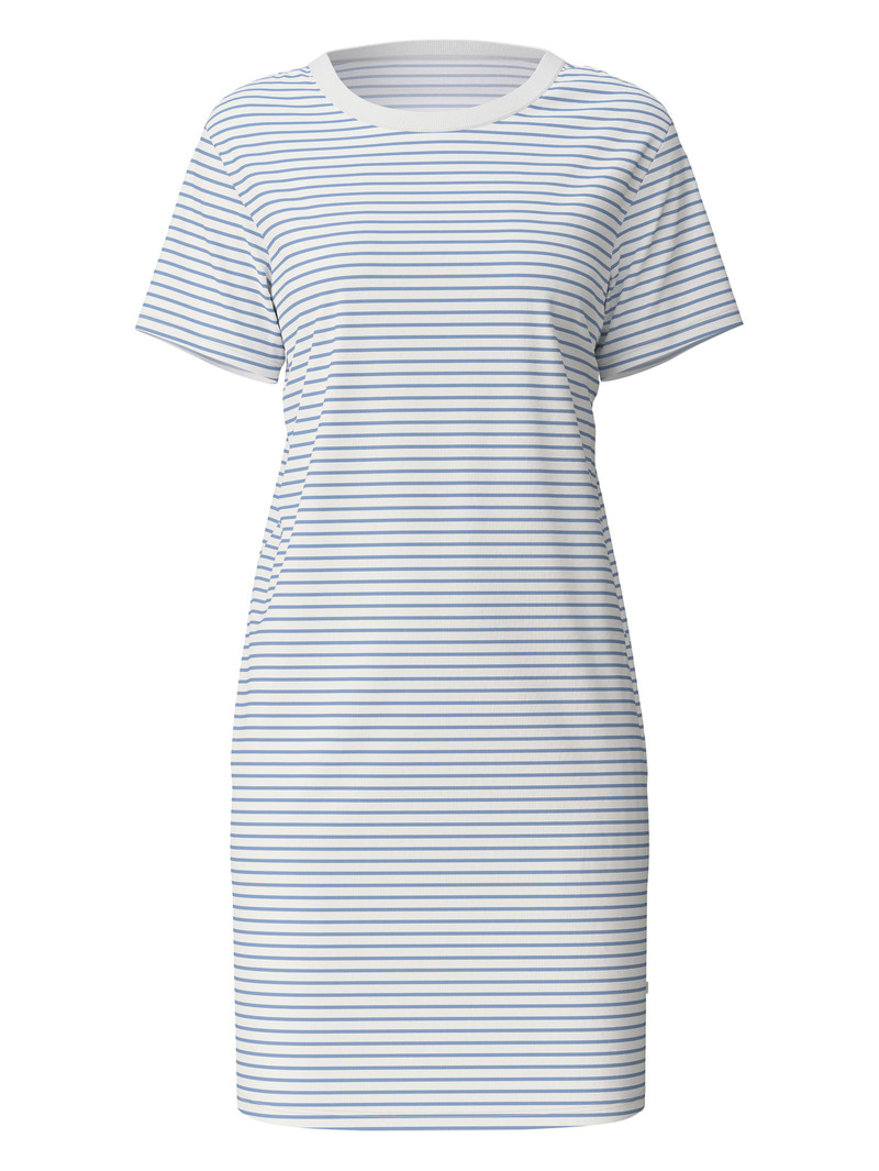 Calida Cotton Stripes Nightdress, Length 95 Cm Nachtwäsche Damen Endless Sky | 63948-DZRX