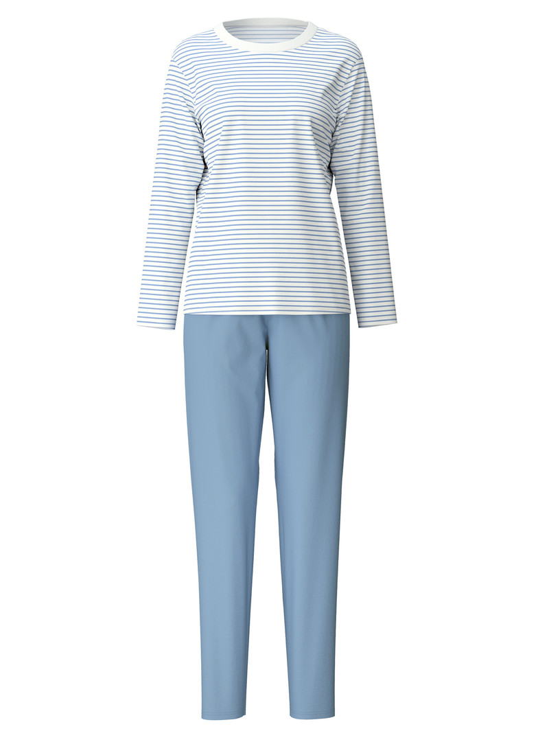 Calida Cotton Stripes Pyjama Nachtwäsche Damen Endless Sky | 25403-LTJR