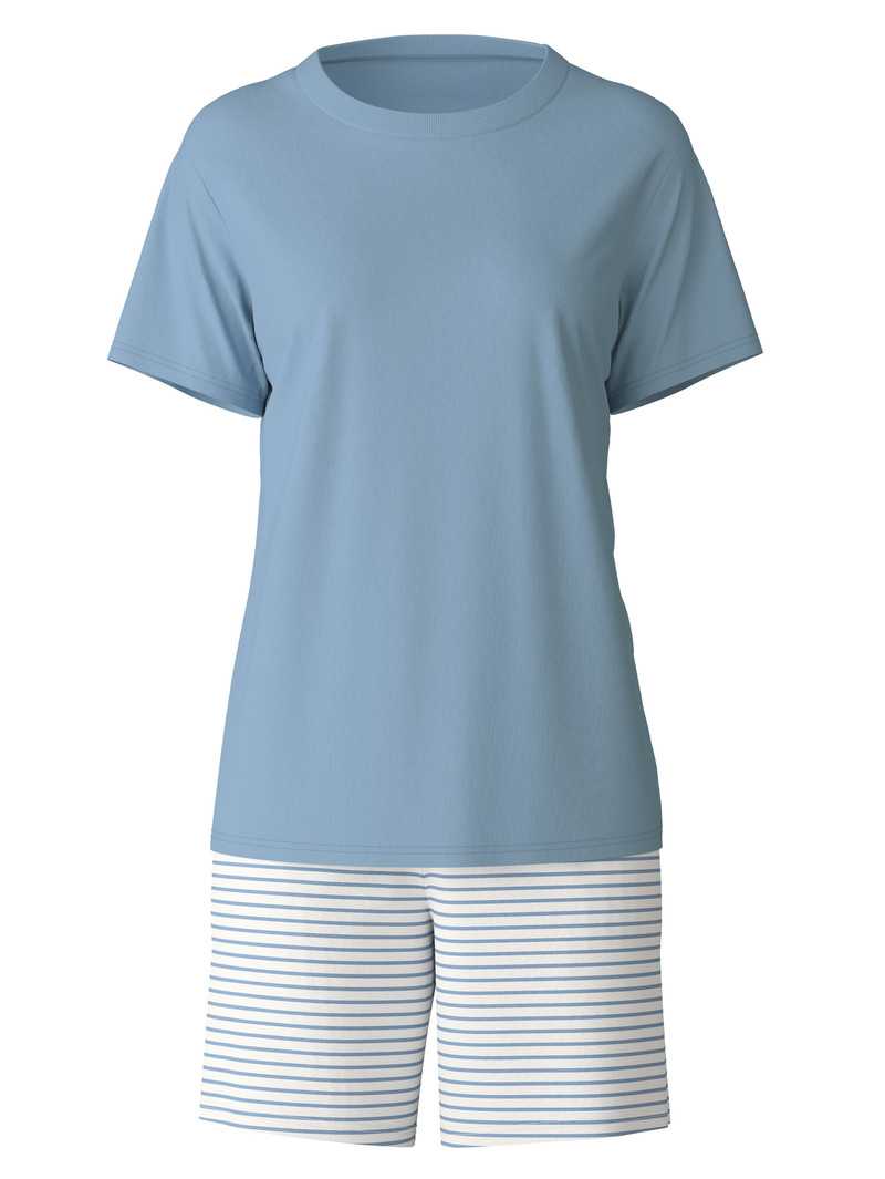 Calida Cotton Stripes Short Pyjama Nachtwäsche Damen Endless Sky | 47896-YMWS