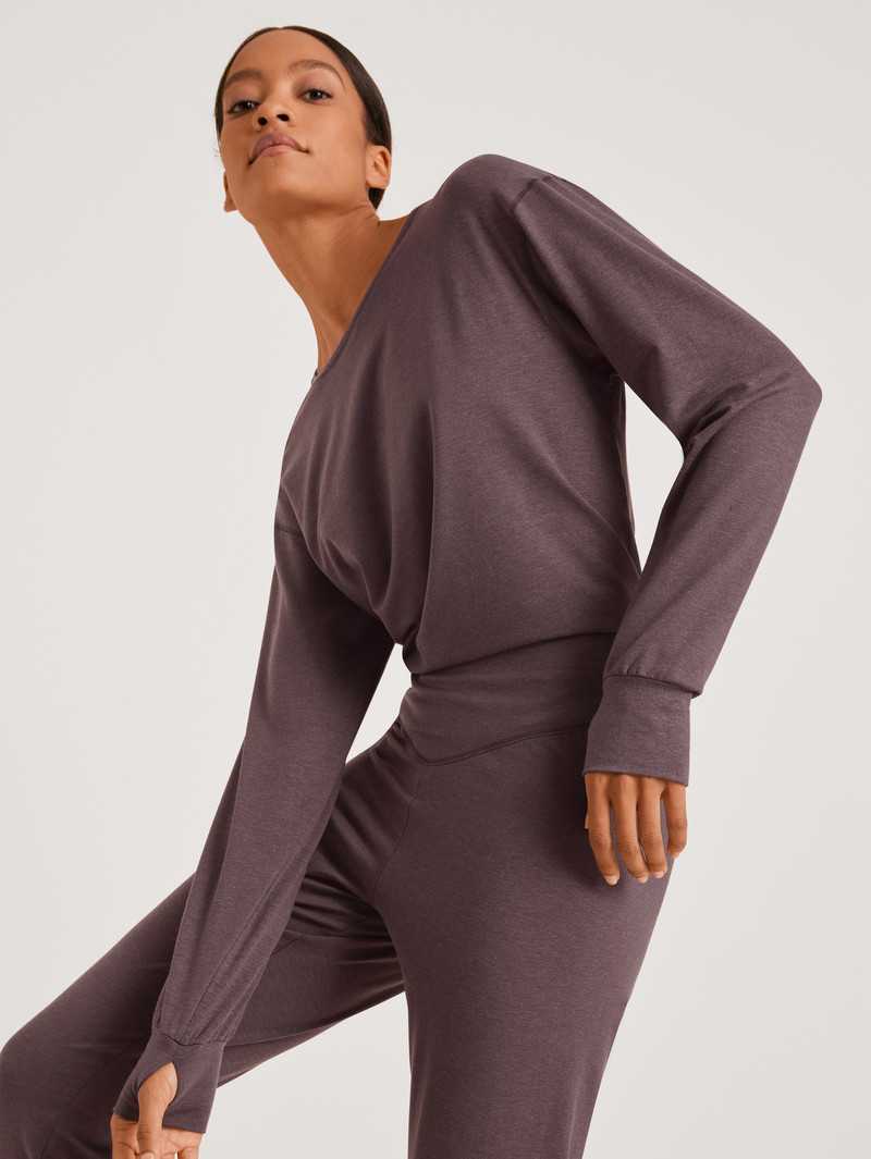 Calida Dsw Warming Shirt Long-sleeve Deepsleepwear Damen Soft Taupe | 94601-BOVM