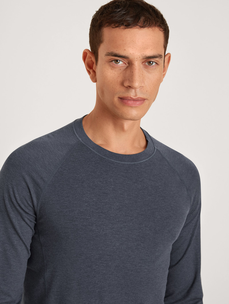 Calida Dsw Warming Shirt Long-sleeve Nachtwäsche Herren Anthrazit | 15073-QLCV