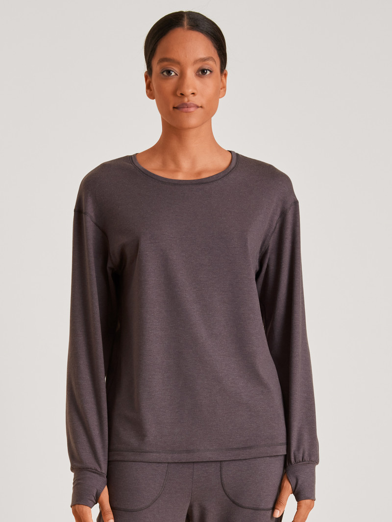 Calida Dsw Warming Shirt Long-sleeve Nachtwäsche Damen Soft Taupe | 78591-SUGJ