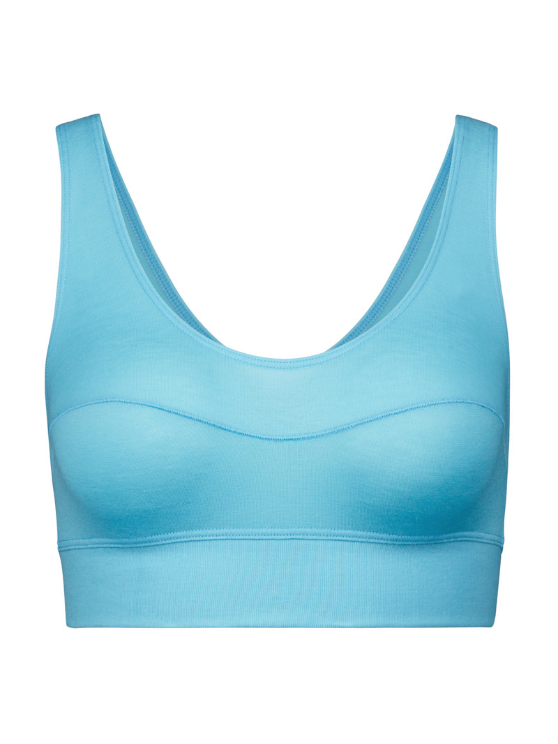 Calida Elastic Bustier Yoga Damen Blau | 82149-PRLI