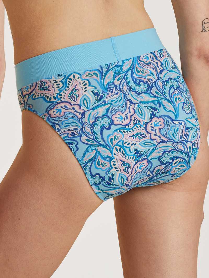 Calida Elastic Trend Brief, High Waist Unterwäsche Damen Blau | 36579-KRGJ