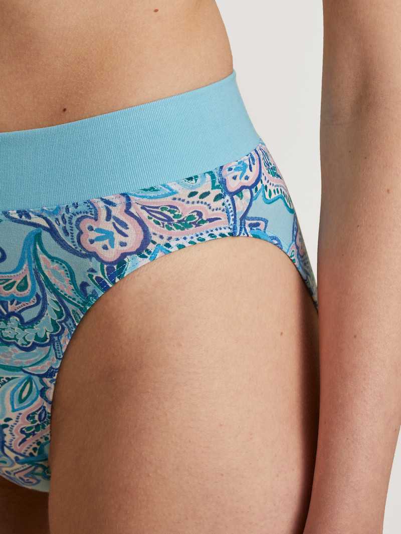 Calida Elastic Trend Brief, High Waist Unterwäsche Damen Blau | 36579-KRGJ