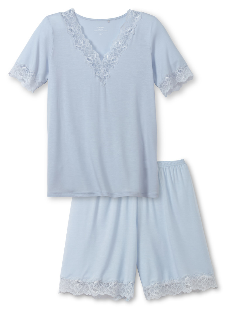 Calida Elegant Dreams Short Pyjama Nachtwäsche Damen Blau | 08596-TQVI