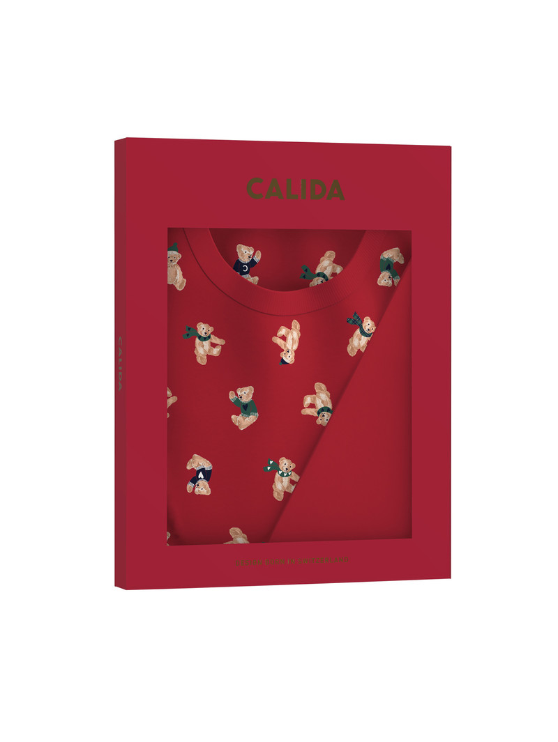 Calida Family & Friends Pyjama With Cuff Nachtwäsche Damen Rot | 86719-SHZN