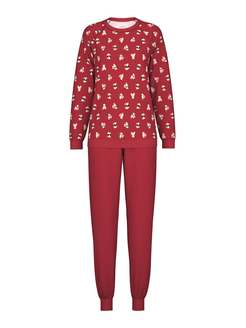 Calida Family & Friends Pyjama With Cuff Nachtwäsche Damen Rot | 86719-SHZN