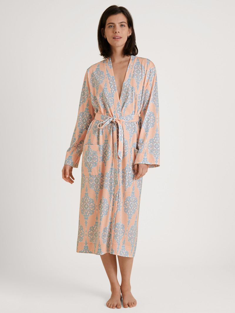 Calida Favourites Balance Kimono, Length 120cm Loungewear Damen Peach Parfait | 41308-AXTW