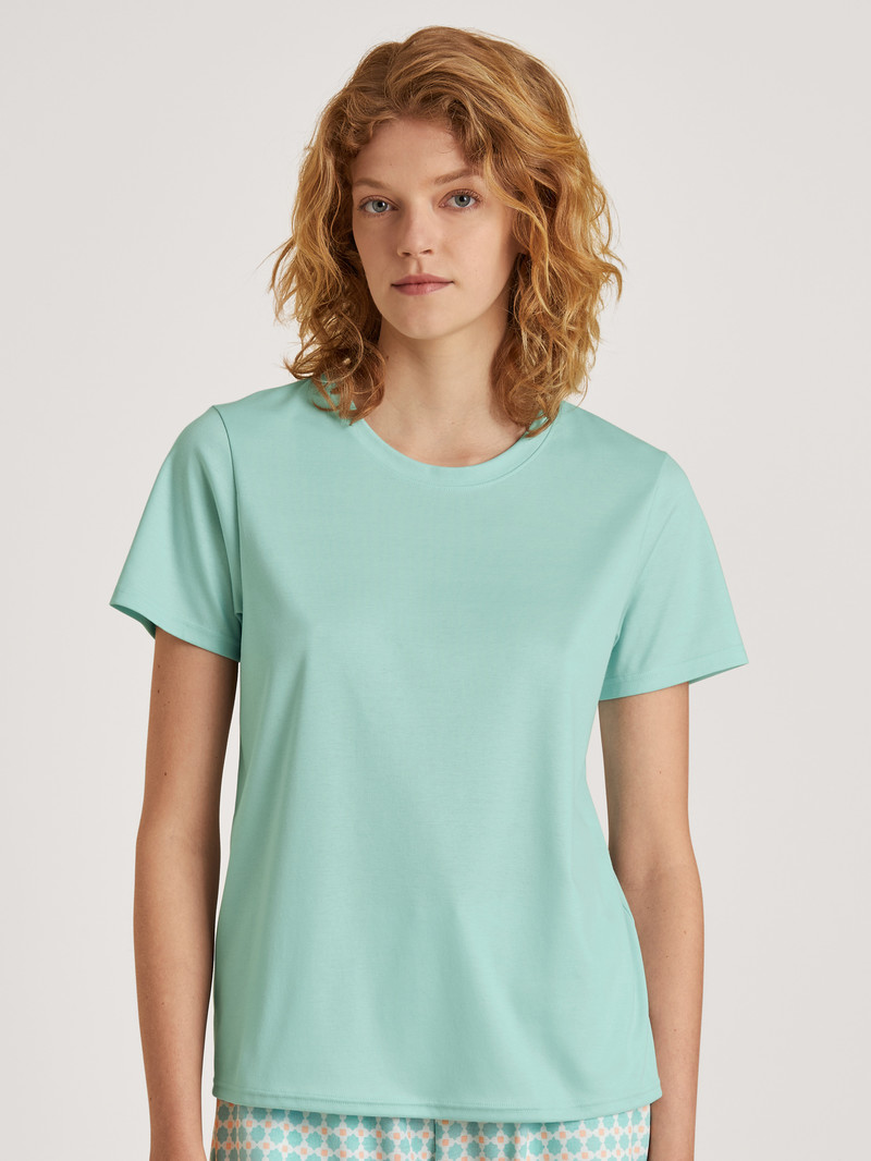 Calida Favourites Balance Shirt Short Sleeve Nachtwäsche Damen Blau | 23781-NRMD