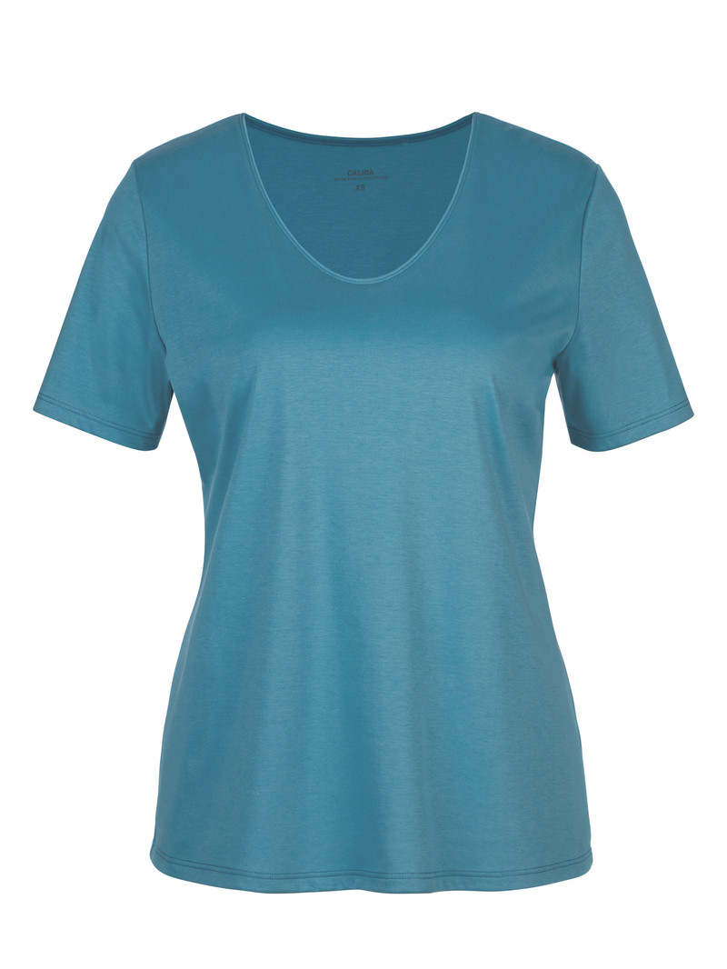 Calida Favourites Balance V-shirt Loungewear Damen Blau | 07932-WZCK