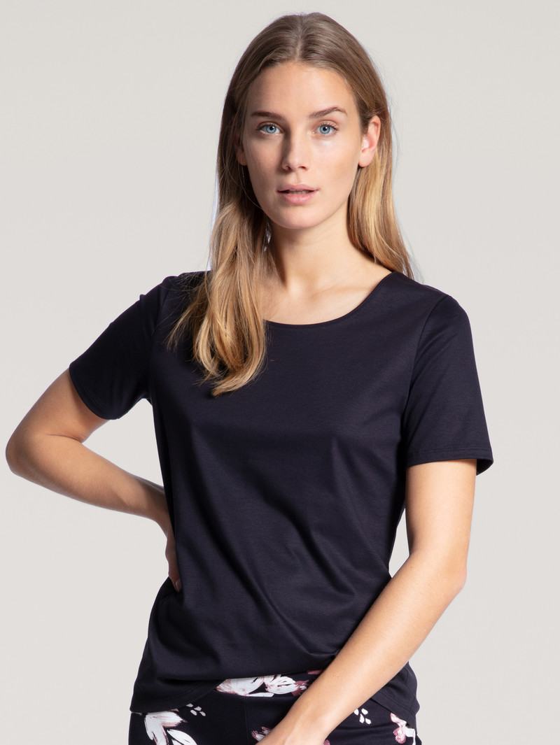 Calida Favourites Dreams Shirt Short Sleeve Loungewear Damen Dunkelblau | 61472-OKSR