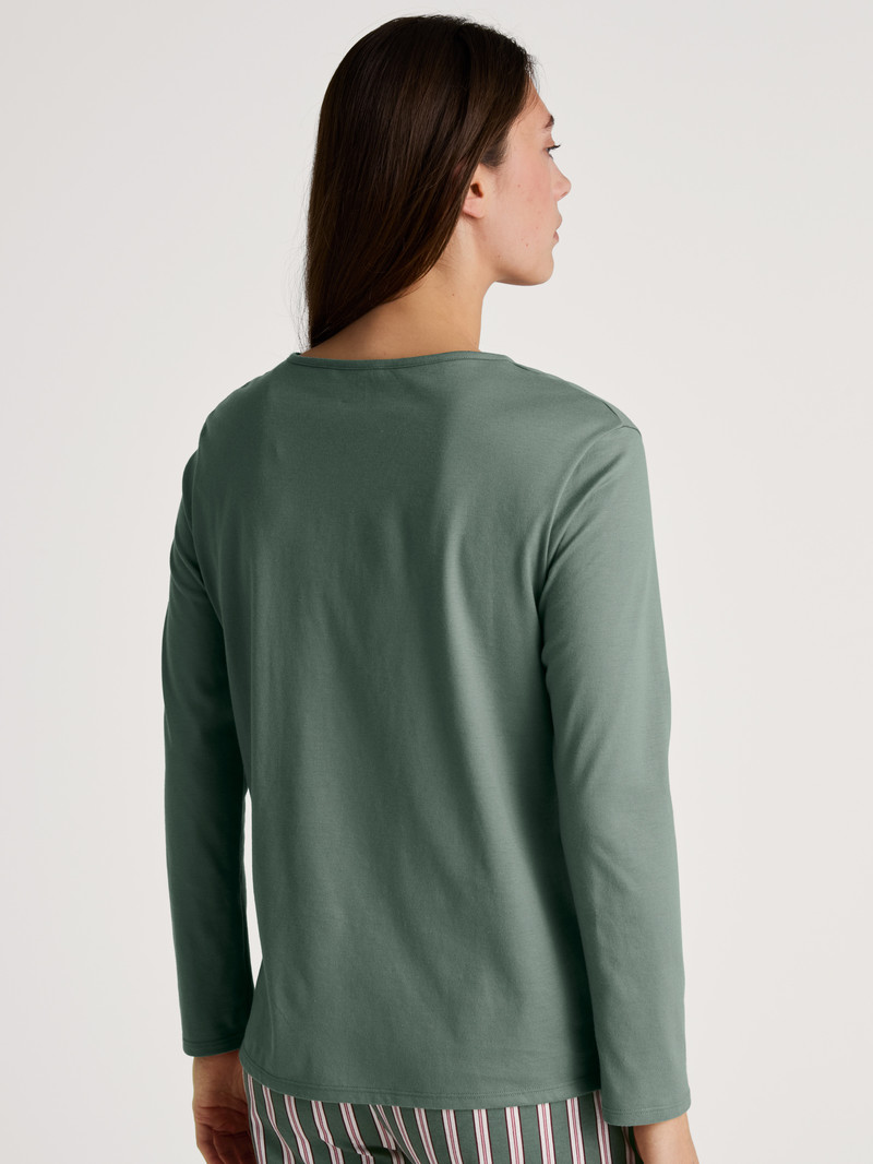 Calida Favourites Ground Shirt Long Sleeve Nachtwäsche Damen Grün | 37159-WMJP