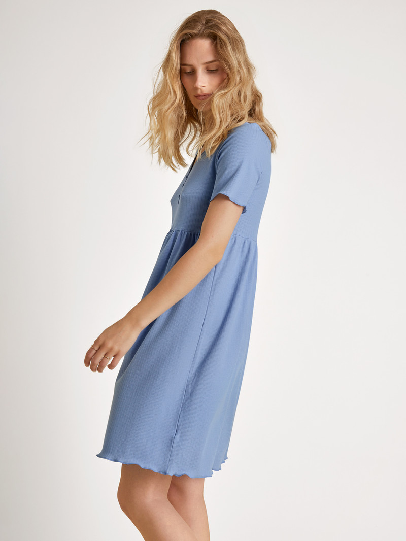 Calida Favourites Harmony Sleepshirt, Length 95cm Loungewear Damen Blau | 92614-HBLI