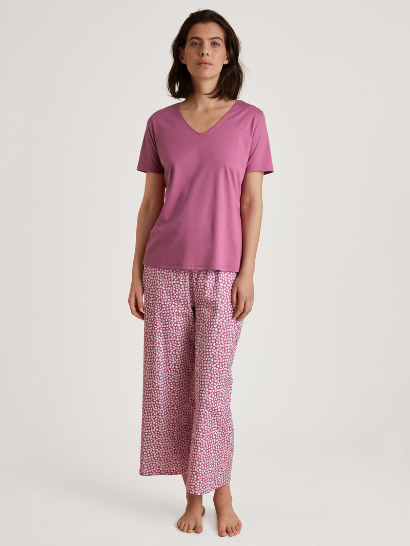 Calida Favourites Harmony V-shirt Loungewear Damen Rot | 90657-QEMD