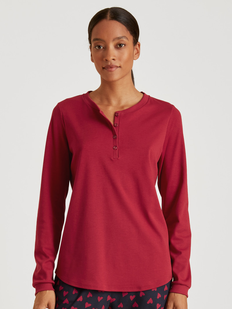 Calida Favourites Holidays Shirt Long-sleeve Nachtwäsche Damen Rot | 20491-YRGD