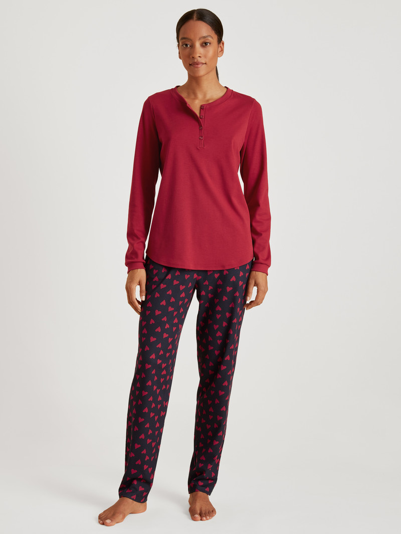 Calida Favourites Holidays Shirt Long-sleeve Loungewear Damen Rot | 23709-PWUY