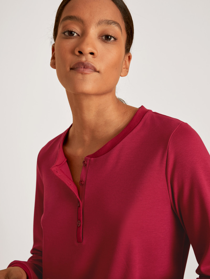 Calida Favourites Holidays Shirt Long-sleeve Loungewear Damen Rot | 23709-PWUY