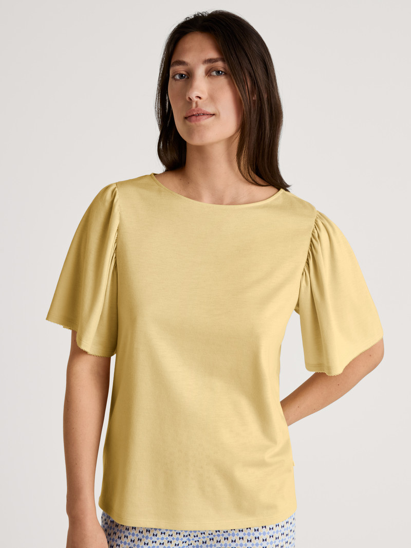 Calida Favourites Joy Shirt Short Sleeve Nachtwäsche Damen Straw | 13946-ILNR