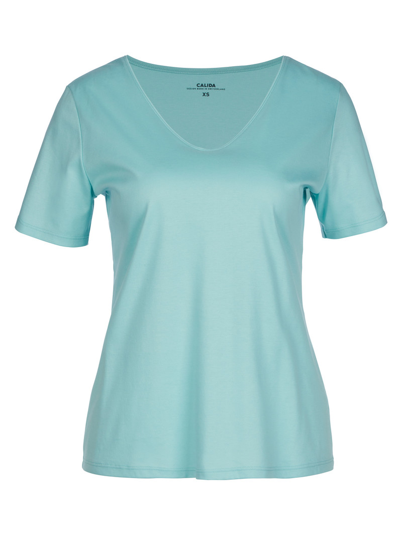 Calida Favourites Lavender V-shirt Nachtwäsche Damen Pastel Turqoise | 30496-MDGE