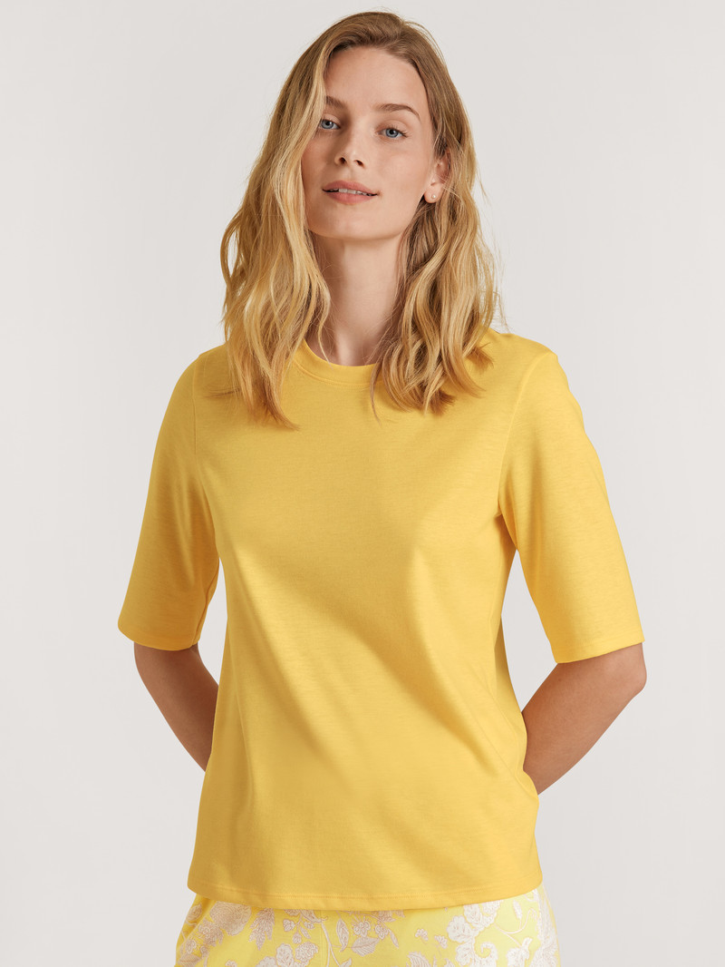 Calida Favourites Light Shirt Short Sleeve Nachtwäsche Damen Gelb | 06238-THDR