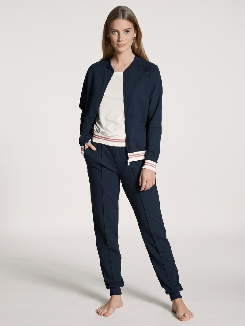 Calida Favourites Lounge Jacket Loungewear Damen Dunkelblau | 84230-CPGF