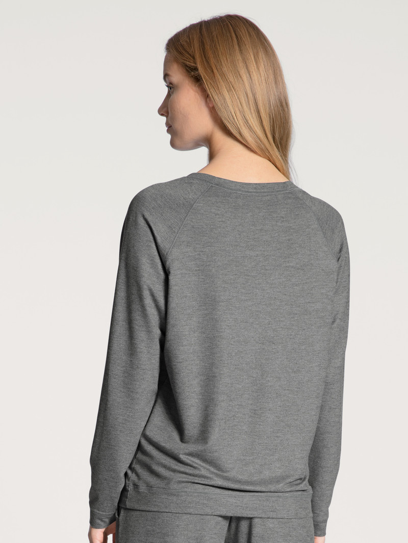 Calida Favourites Lounge Shirt Long Sleeve, French Terry Loungewear Damen Grau | 72451-AYGK