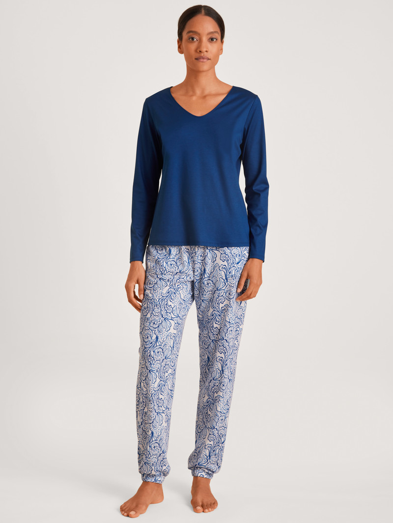 Calida Favourites Paisley Pants Nachtwäsche Damen Blau | 25364-PXSC