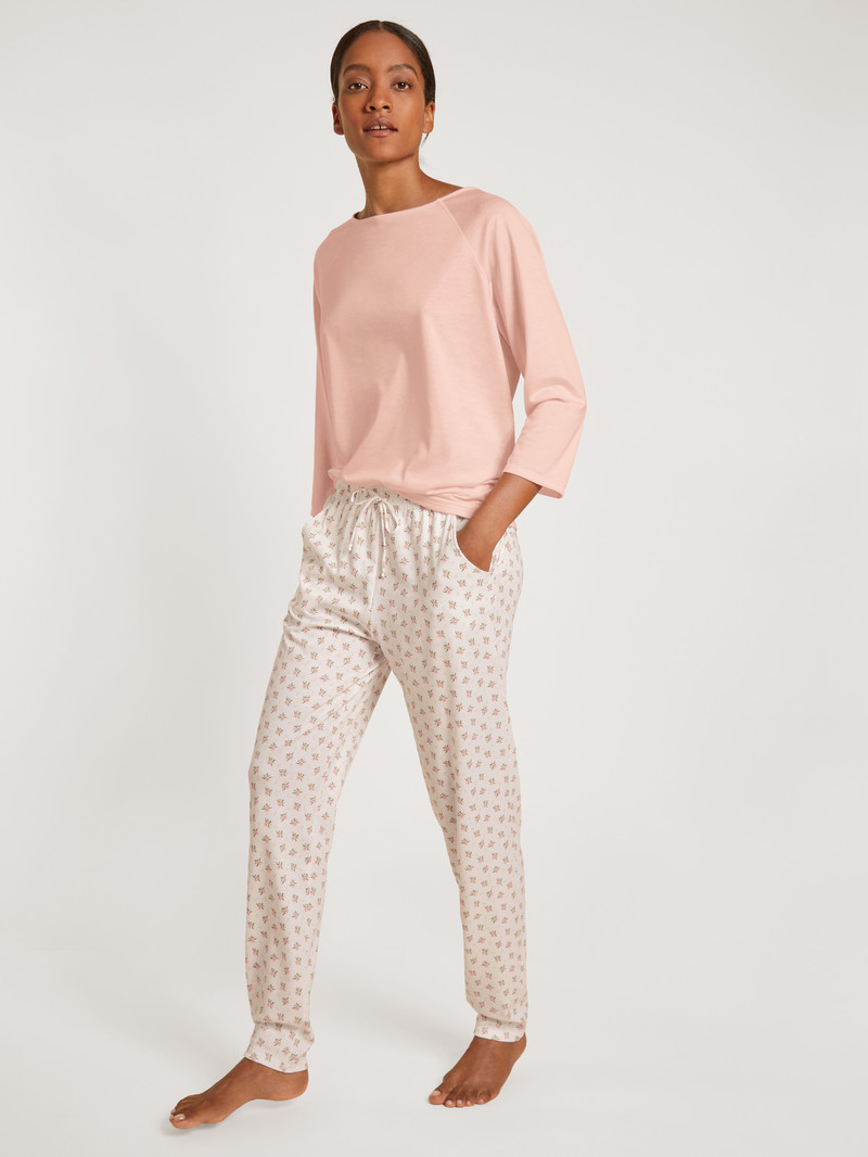 Calida Favourites Rosy Shirt 3/4 Sleeve Loungewear Damen Pearl Blush | 03975-IKAG