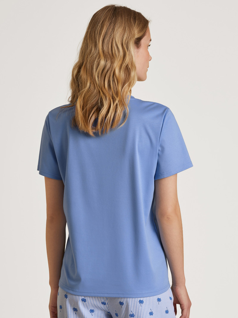 Calida Favourites Serenity Shirt Short Sleeve Summer Oufits Damen Blau | 38914-EXFR