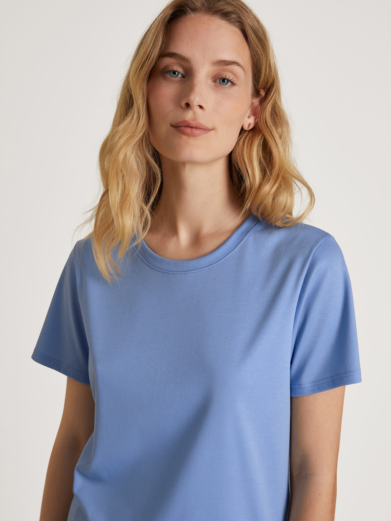 Calida Favourites Serenity Shirt Short Sleeve Loungewear Damen Blau | 29183-IQVM