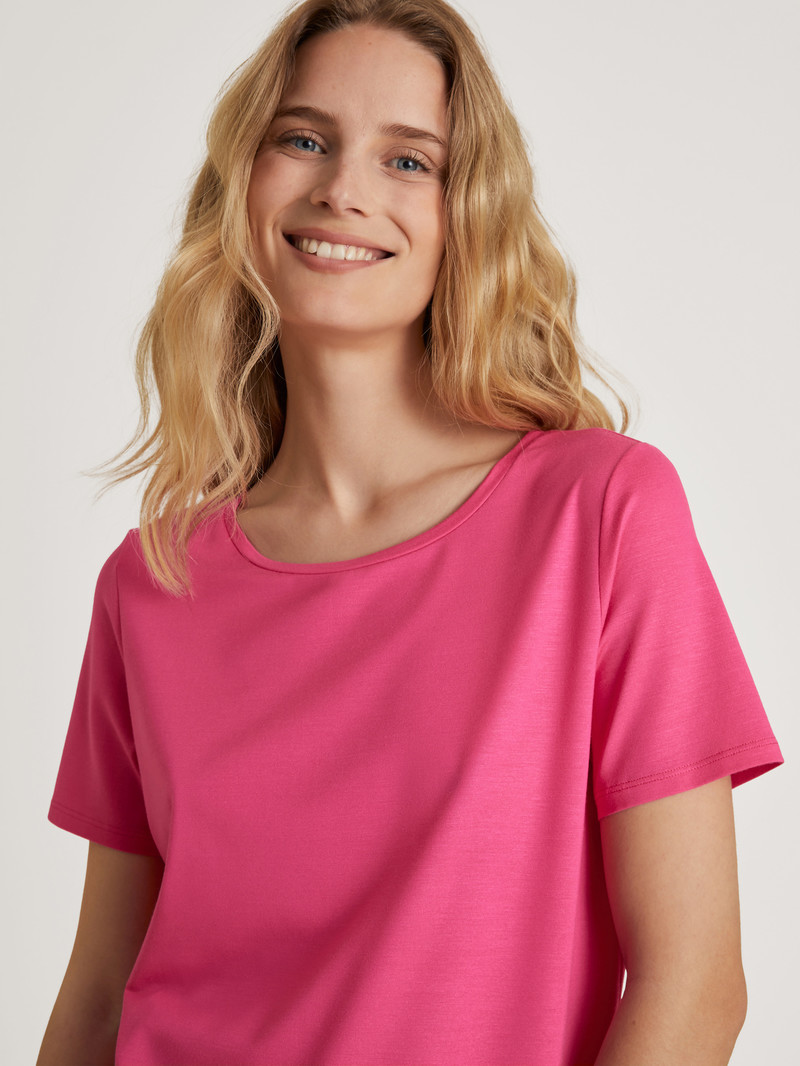 Calida Favourites Serenity Shirt Short-sleeve Loungewear Damen Rosa | 58306-RPWM