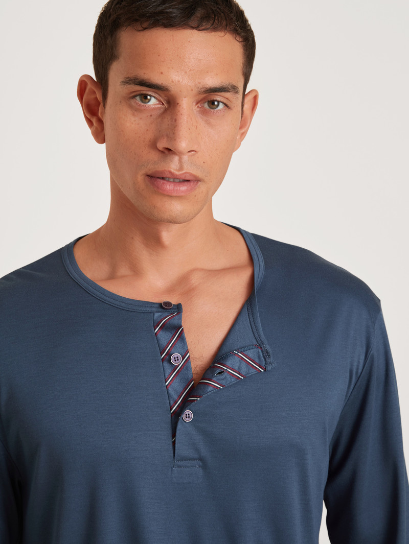 Calida Function Silk Pyjama Nachtwäsche Herren Blau | 14605-TBDO