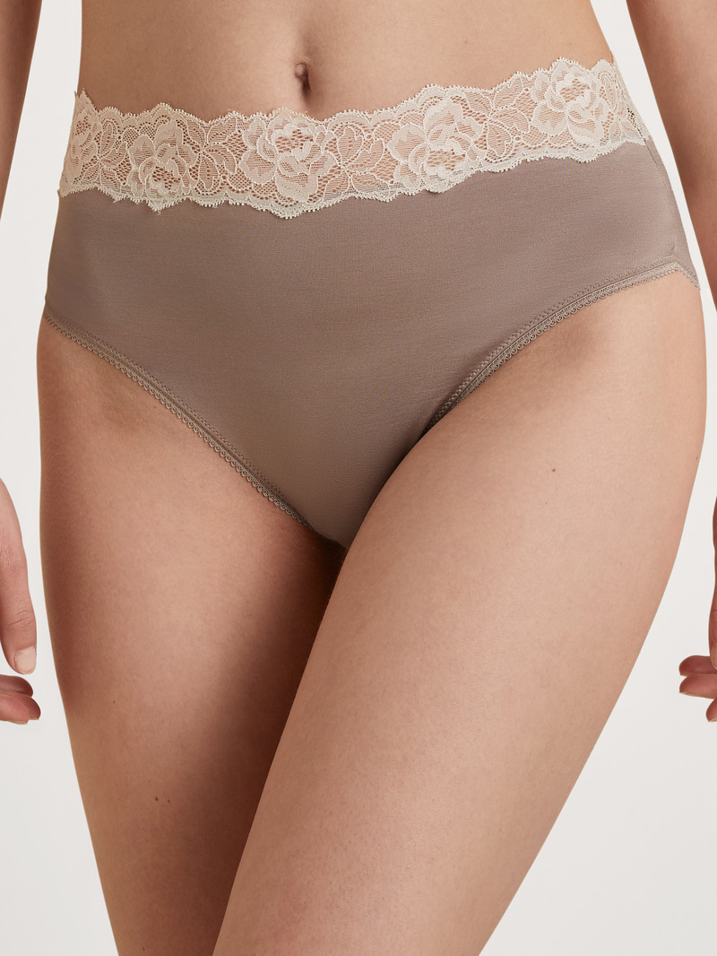 Calida Glamorous Lace Brief Unterwäsche Damen Etherea Taupe | 26137-FODM