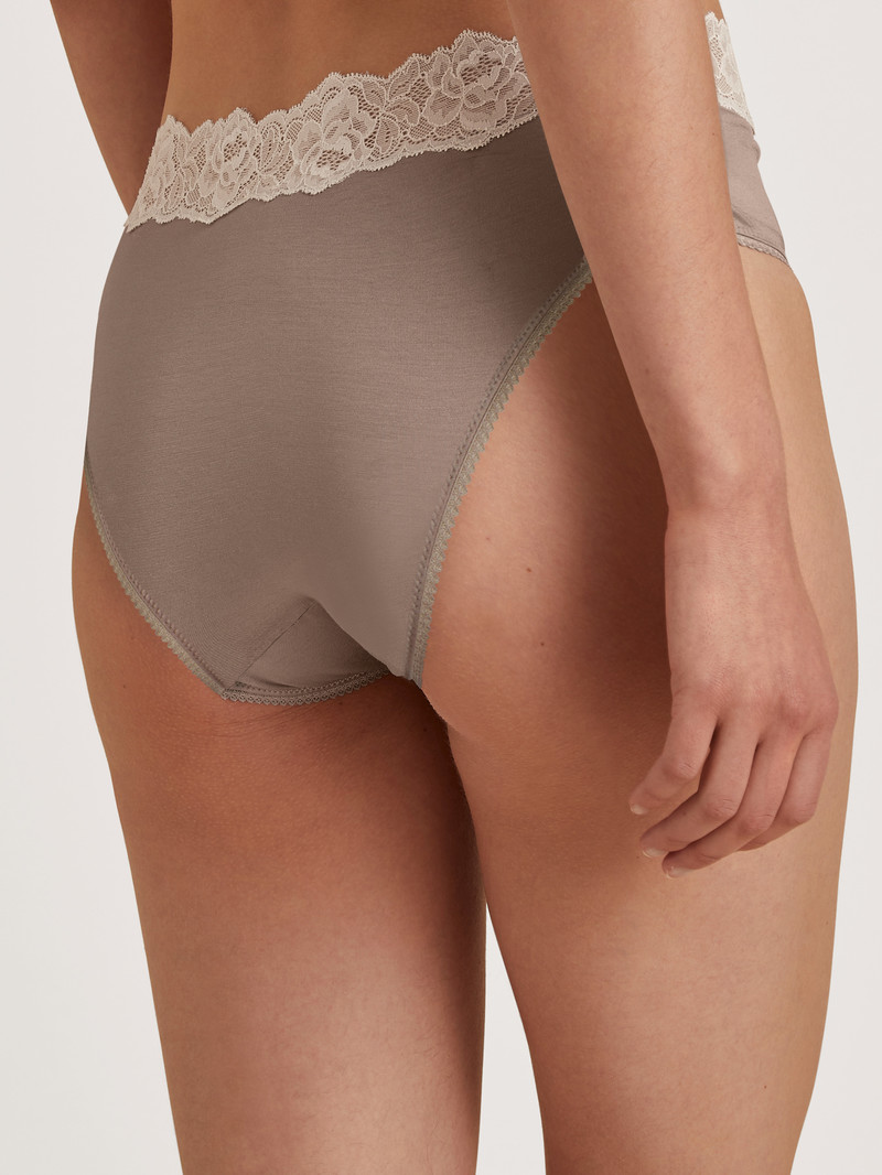 Calida Glamorous Lace Brief Unterwäsche Damen Etherea Taupe | 26137-FODM