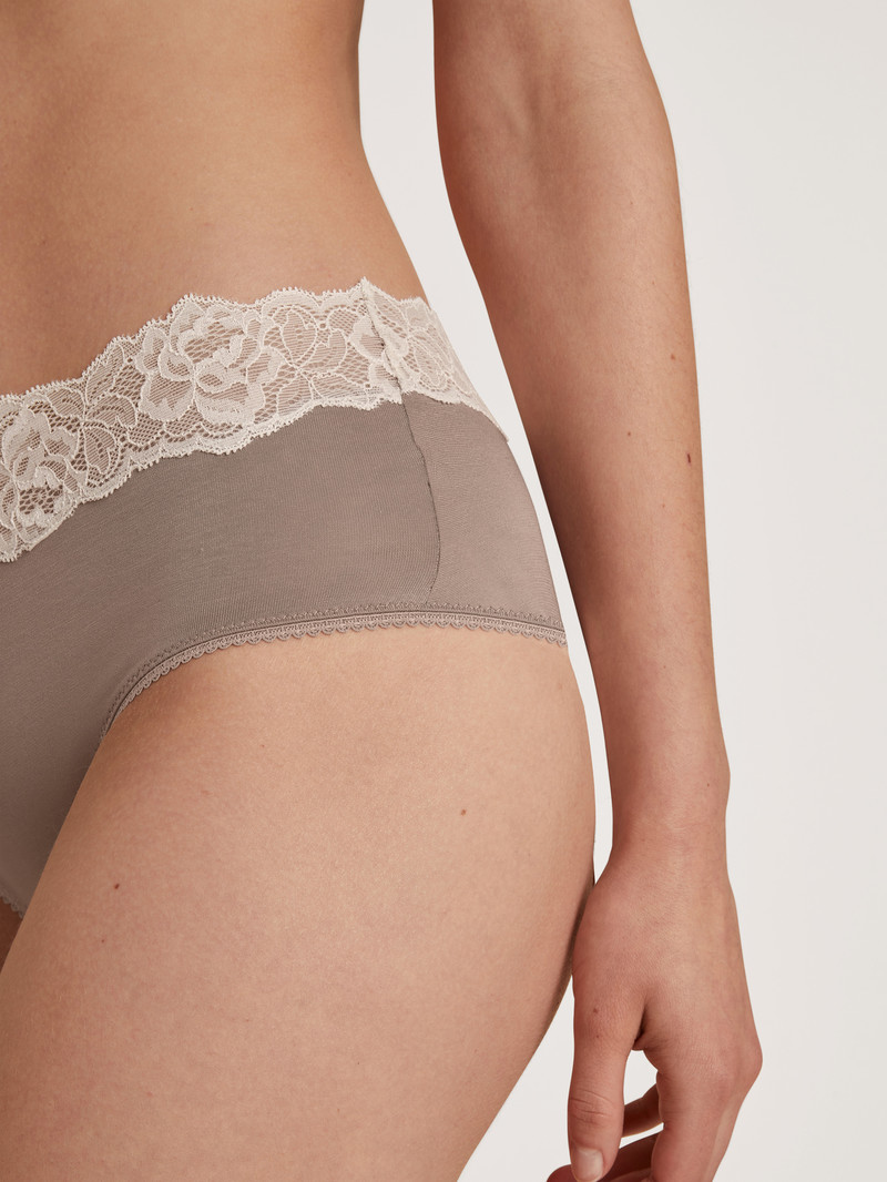 Calida Glamorous Lace Panty Unterwäsche Damen Etherea Taupe | 34892-FVAK