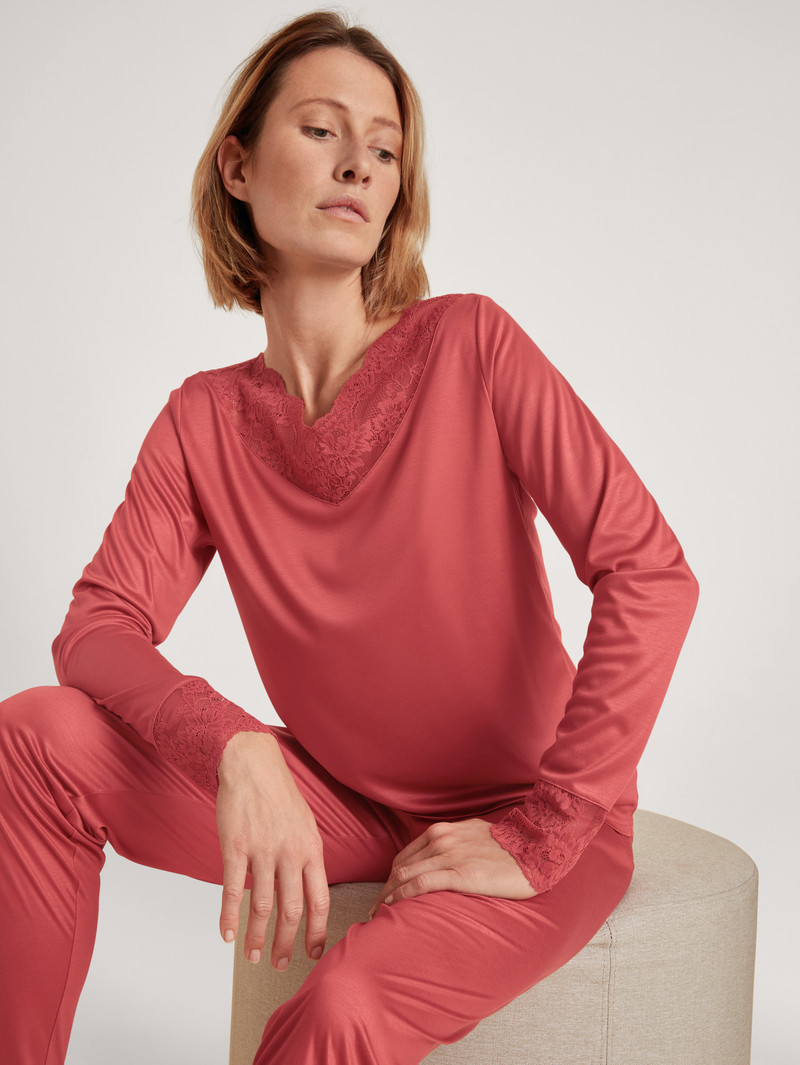 Calida Glamorous Nights Pyjama Nachtwäsche Damen Rot | 78159-HXWP