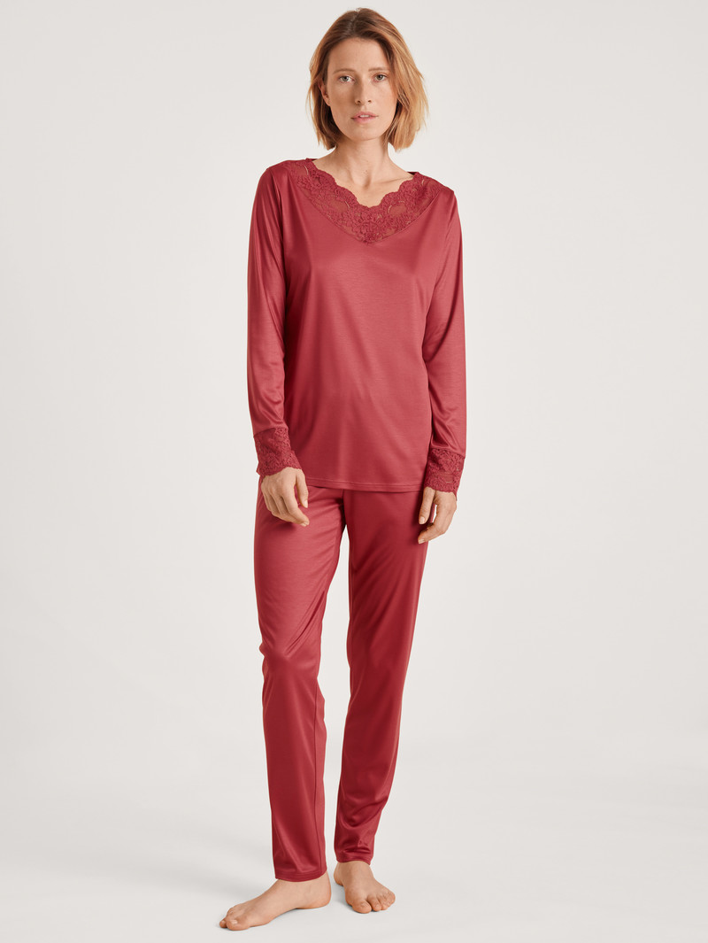 Calida Glamorous Nights Pyjama Nachtwäsche Damen Rot | 78159-HXWP