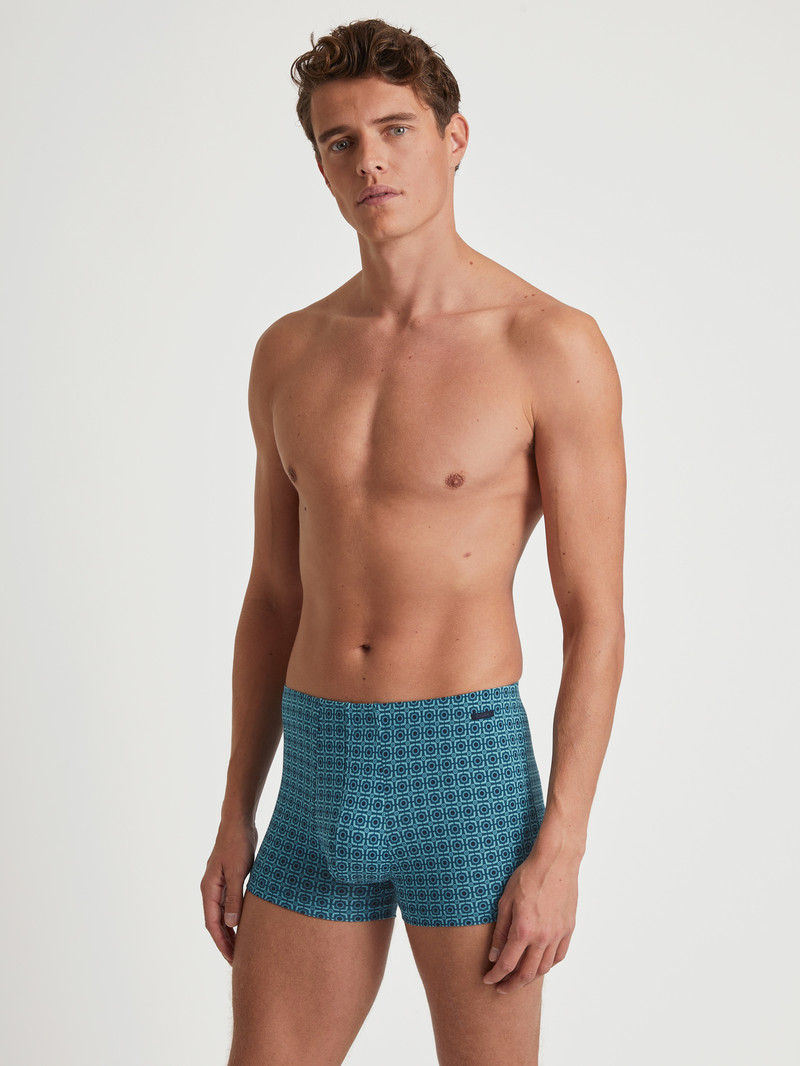 Calida Grafic Cotton Boxer Brief Unterwäsche Herren Blau | 17526-QFIA