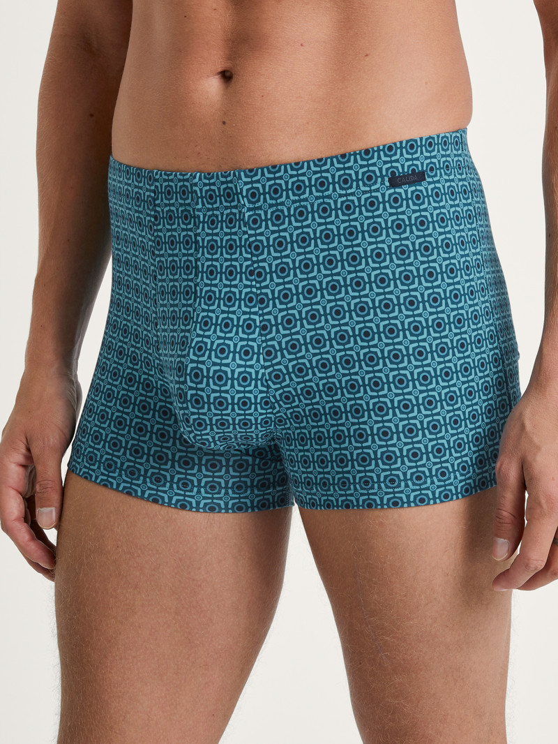 Calida Grafic Cotton Boxer Brief Unterwäsche Herren Blau | 17526-QFIA