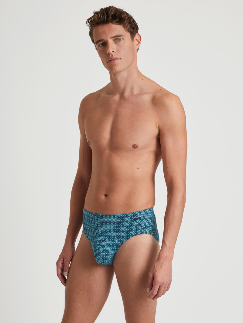 Calida Grafic Cotton Brief Unterwäsche Herren Blau | 13287-RNKM