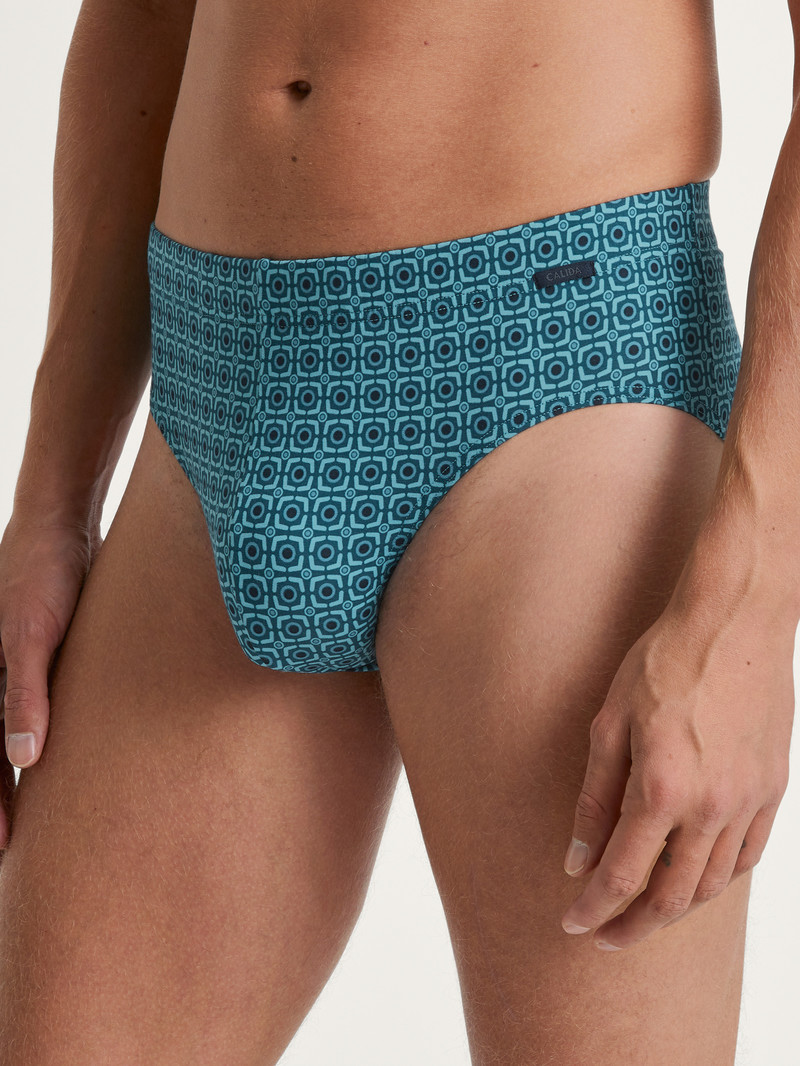 Calida Grafic Cotton Brief Unterwäsche Herren Blau | 13287-RNKM