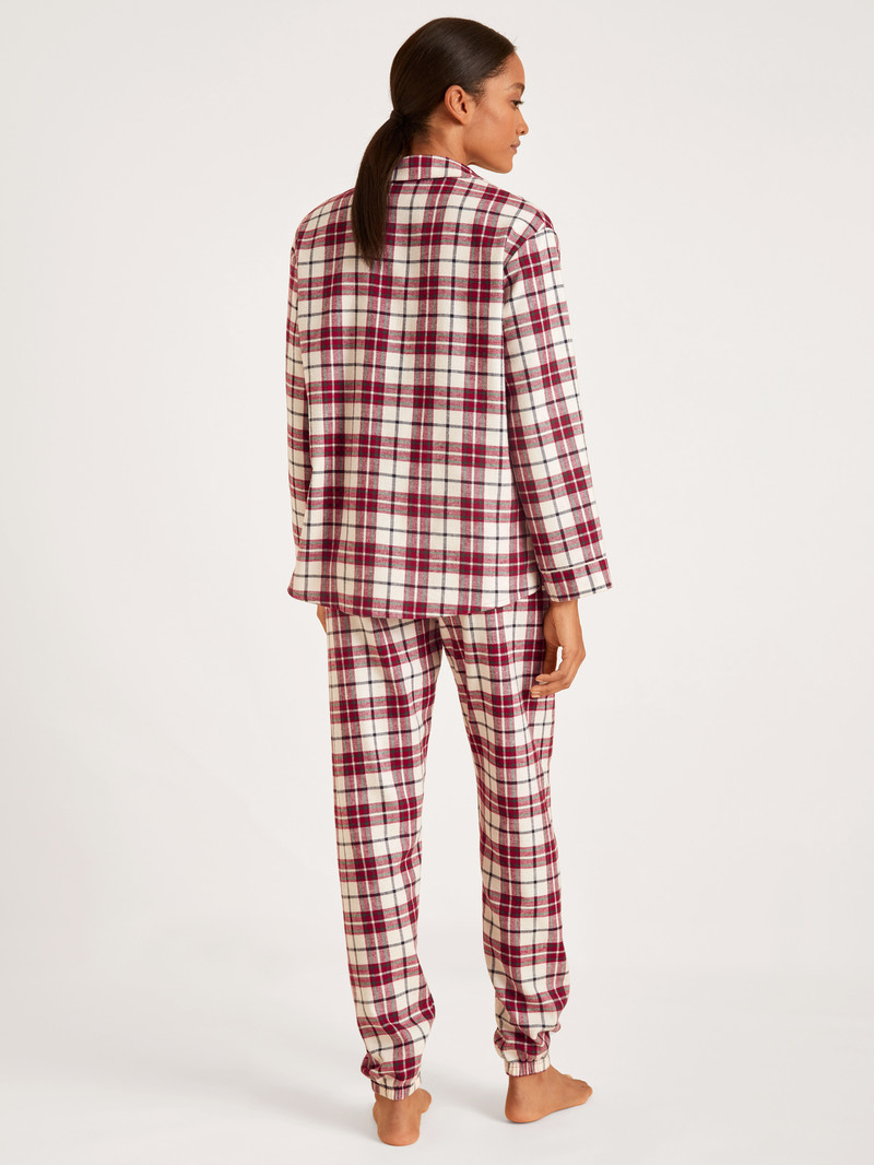 Calida Holiday Dreams Flannel Pyjamas, Buttoned Nachtwäsche Damen Rot | 14329-KQON