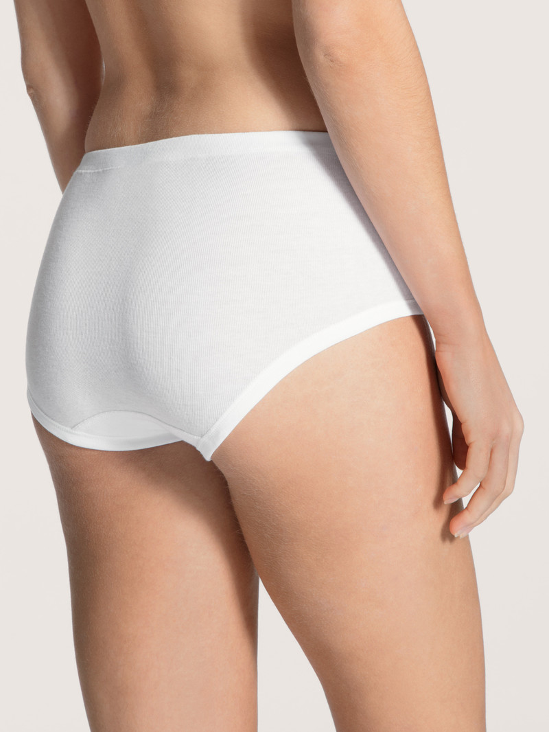 Calida Iconics Midi Brief, High Waist Unterwäsche Damen Weiss | 32596-MHPQ